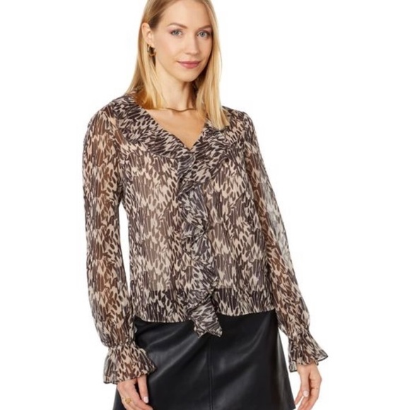 Ted Baker Bertei Ruffle Blouse with Metal Ball Trim - Picture 2 of 7